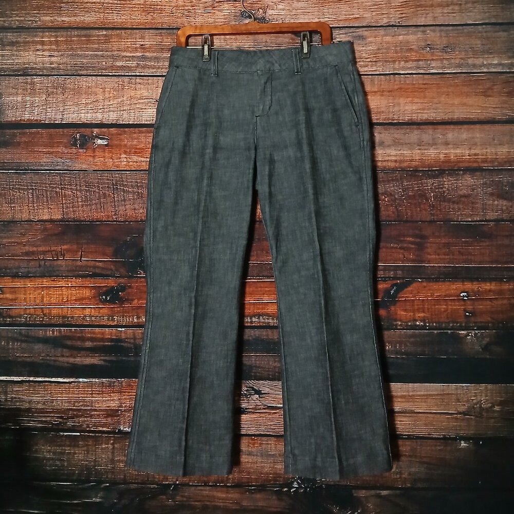 Coldwater Creek Jeans 12 Petite Natural Fit Flare Leg Gray Denim Stretch